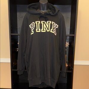 SOLD…PINK Victoria's Secret Black Hoodie Dress
